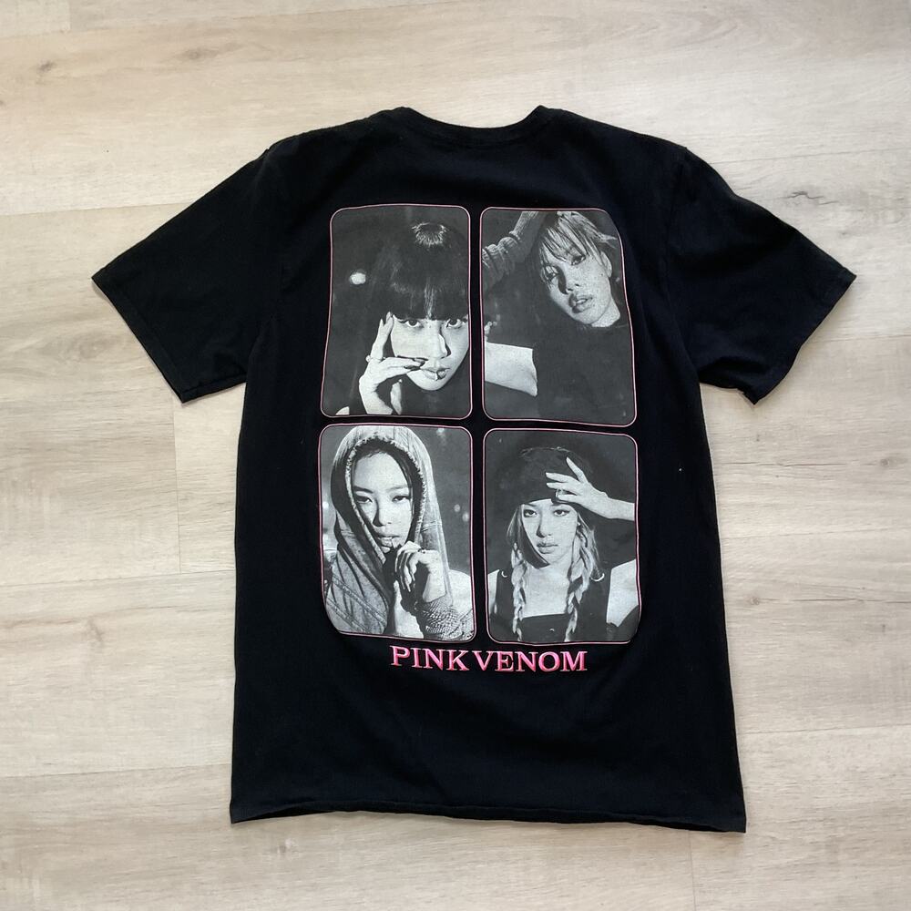 Blackpink Pink Venom Womens Tee Shirt Pure Cotton Black Large